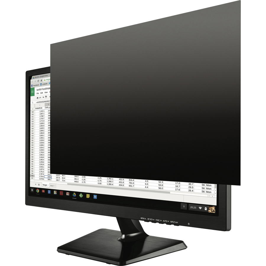 Kantek Secure-View Widescreen Blackout Privacy Filter Black