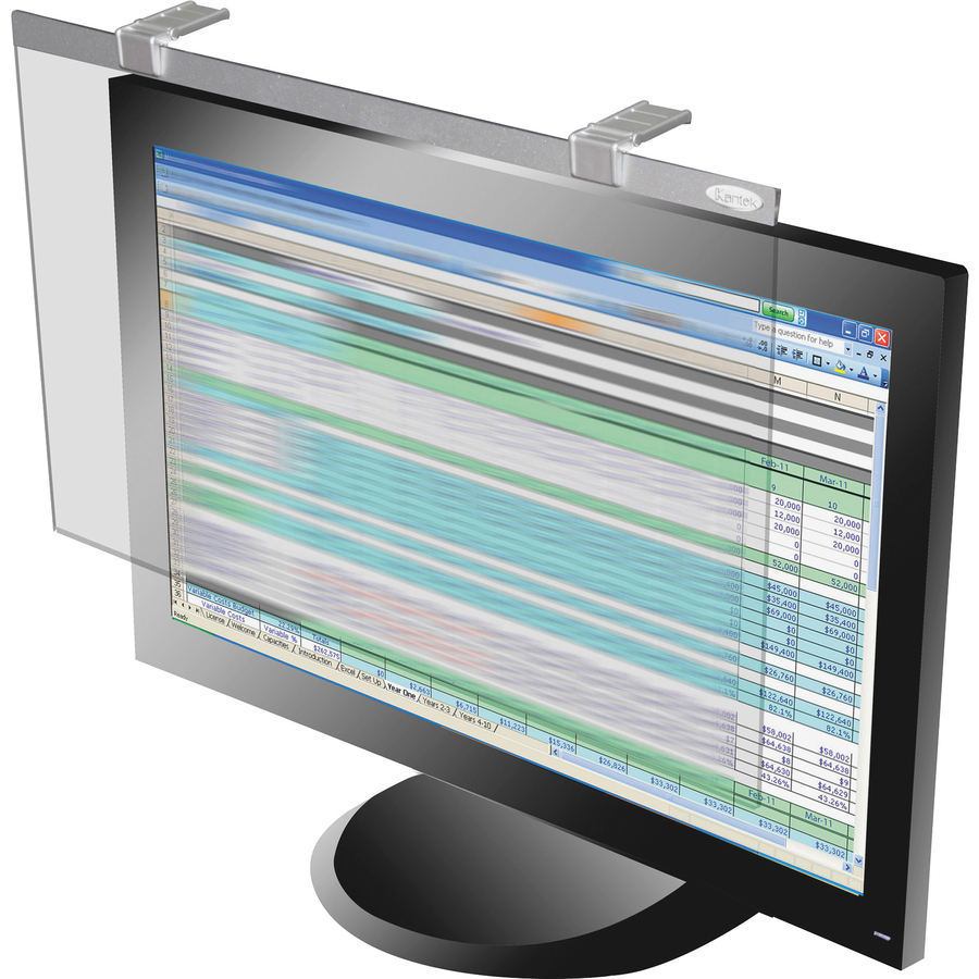 Kantek LCD Protect Privacy/Anti-Glare Filter Silver