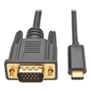 Eaton Tripp Lite Series USB-C to VGA Active Adapter Cable (M/M), Black, 16 ft. (4.9 m)