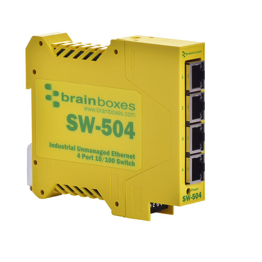 Brainboxes SW-504 Industrial Unmanaged Ethernet Switch 4 Ports