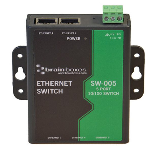 Brainboxes SW-005 Unmanaged Ethernet Switch 5 Ports