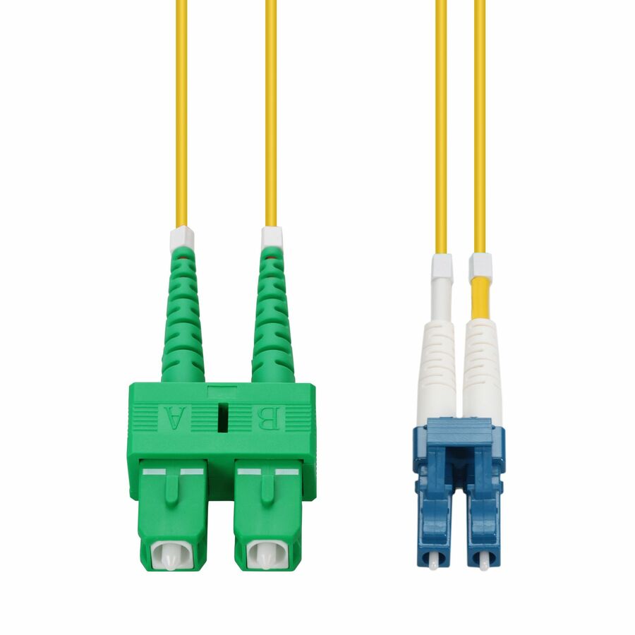 AddOn 10m ASC to LC Yellow OS2 Duplex OFNP (Plenum-Rated) TAA SMF Fiber Patch Cable