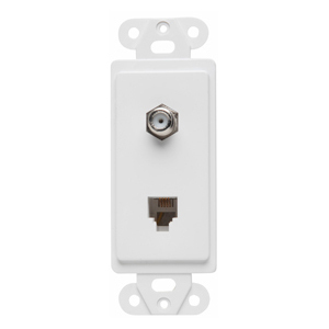On-Q Pre-configured Strap with 1GHz F and 2 Phone Lines (4P4C), White