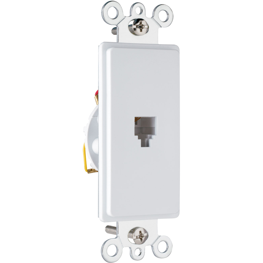 On-Q 2 Phone Line (4P4C) Decorator Strap, White (M10)