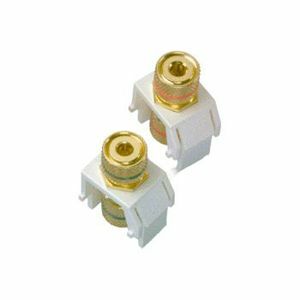 On-Q Audio Binding Post Keystone Insert, White, 1-Pair (M20)