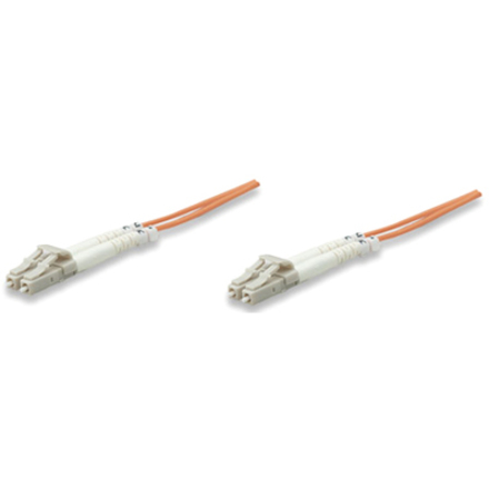 Intellinet Network Solutions Fiber Optic Patch Cable, LC/LC, OM1, 62.5/125, Multimode, Duplex, Orange, 10 ft (3 m)