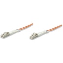 Intellinet Network Solutions Fiber Optic Patch Cable, LC/LC, OM1, 62.5/125, Multimode, Duplex, Orange, 10 ft (3 m)