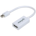 Mini DisplayPort 1.2 to HDMI Adapter Cable, 1080p@60Hz, 17cm, Male to Female, White, Not Bi-Directional, Lifetime Warranty