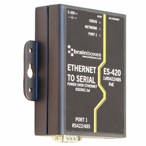 Brainboxes 1 Port RS422/485 PoE Ethernet to Serial Adapter