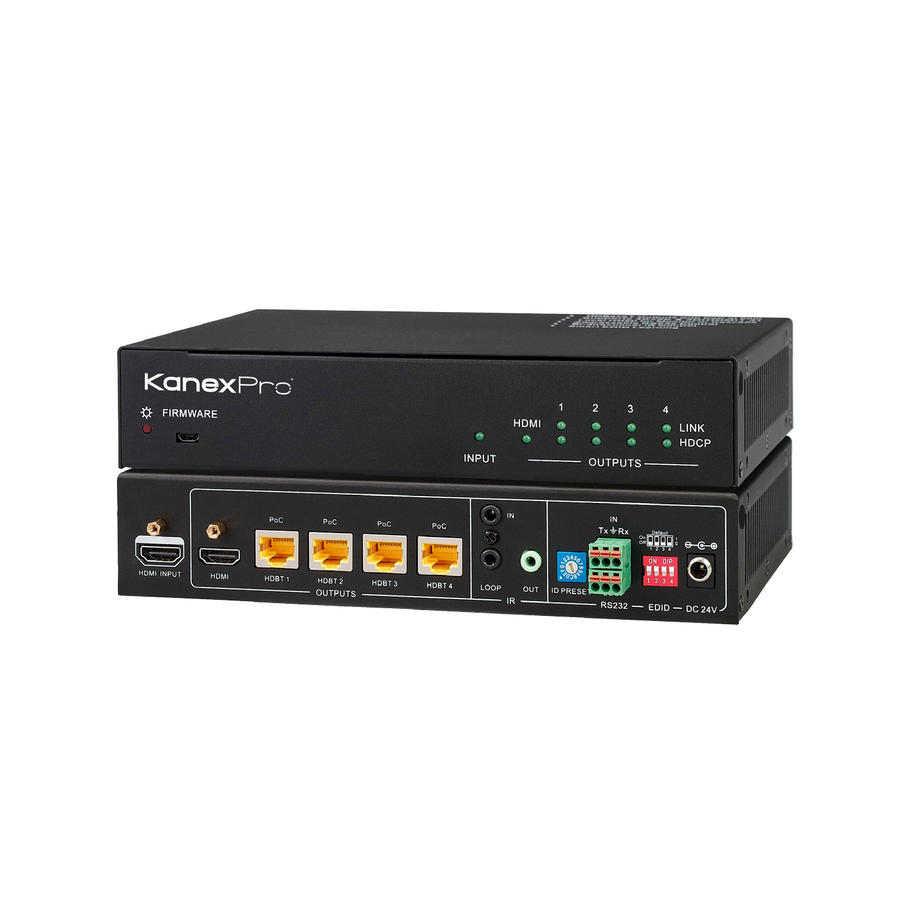 KanexPro 4K HDBaseT 1x4 Distribution Amplifier up to 230 feet (70m)