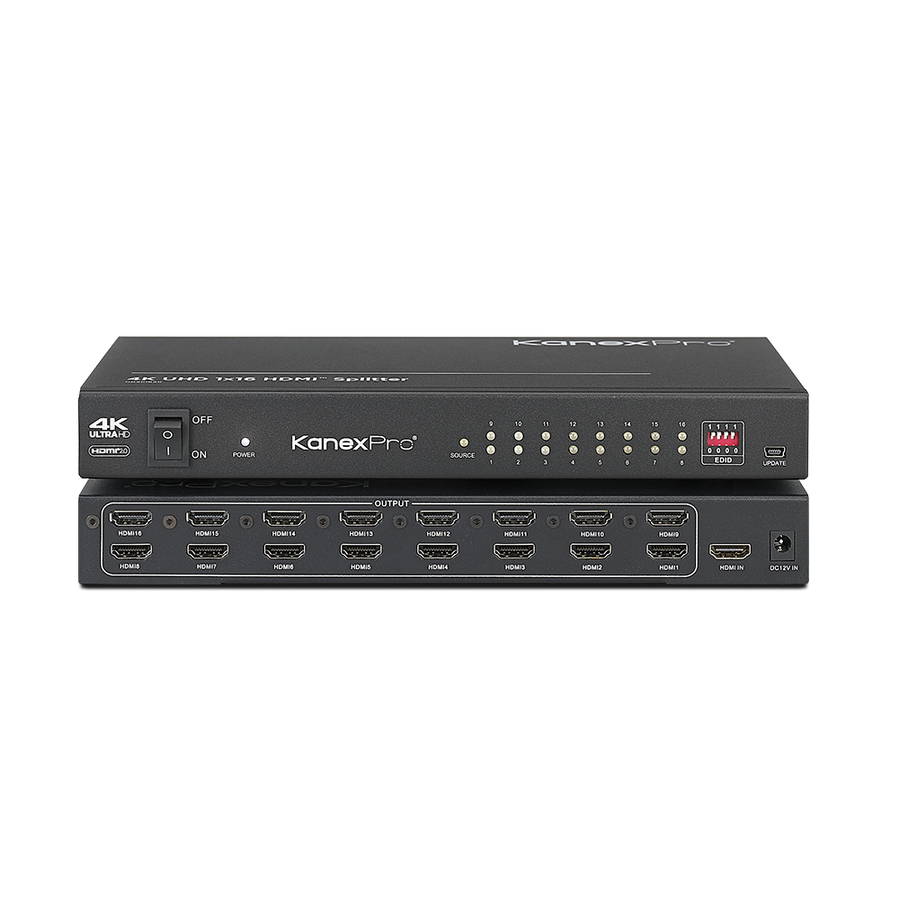KanexPro 4K UHD 1x16 HDMI Distribution Amplifier w/ HDCP2.2