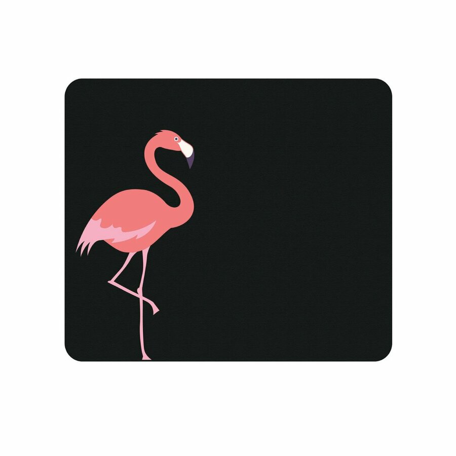 OTM Critter Prints Black Mouse Pad, Flamingo