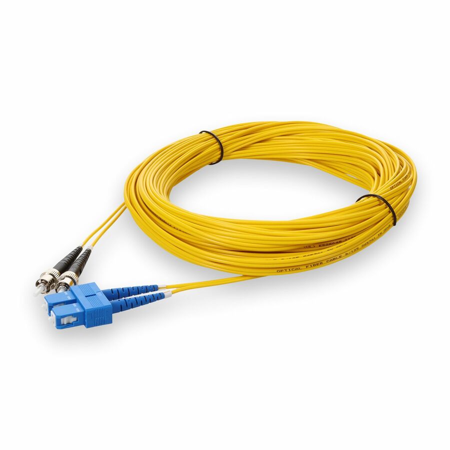 AddOn 25m ST to SC Yellow OS2 Duplex OFNR (Riser-Rated) SMF Fiber Patch Cable