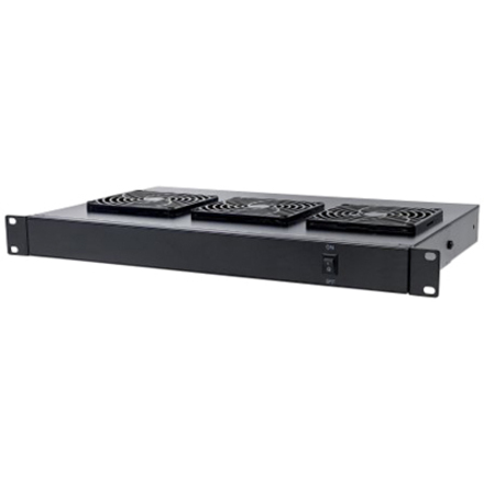 3-Fan Ventilation Unit for 19" Racks, 1U, Black