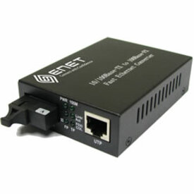 ENET 2x 10/100Base-T RJ45 to 1x Duplex SC 100Base-LX Single-mode Fiber 20km Stand-Alone Media Converter