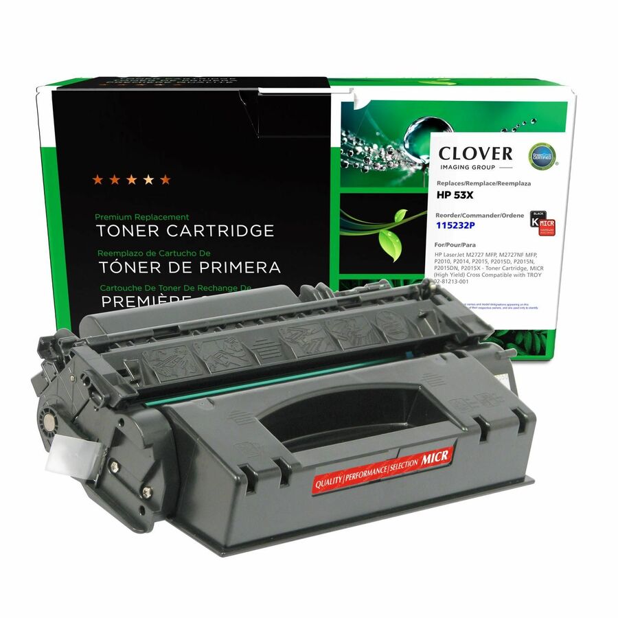 Clover Imaging Remanufactured High Yield MICR Toner Cartridge for HP Q7553X, TROY 02-81213-001