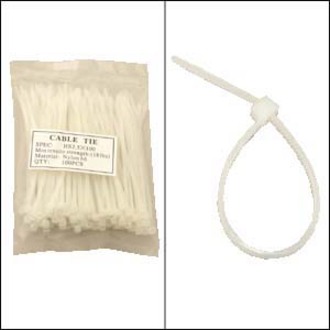 Unirise 8in Nylon Cable Tie 50lbs Clear 100pk