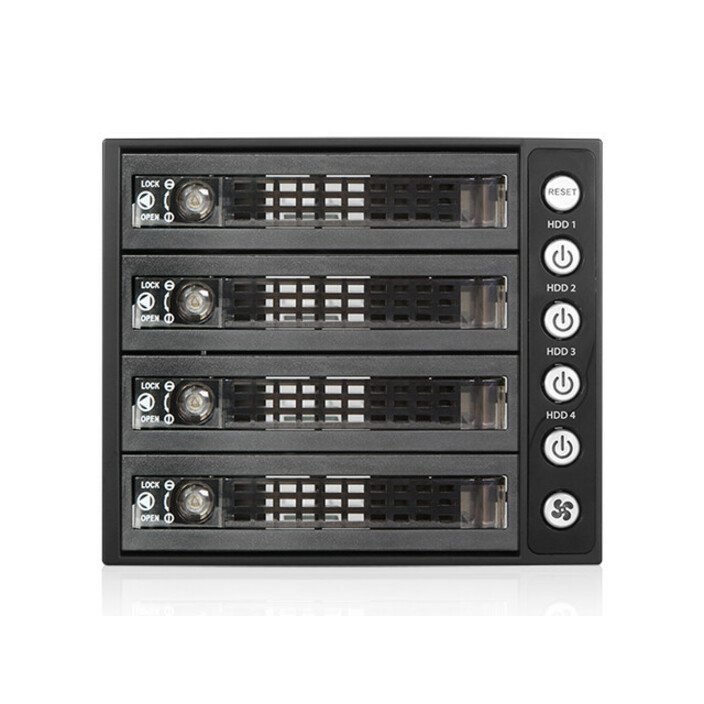 RAIDage BPU-340SATA-KL Drive Enclosure for 5.25" - 6Gb/s SAS, Serial ATA/600 Host Interface Internal - Black