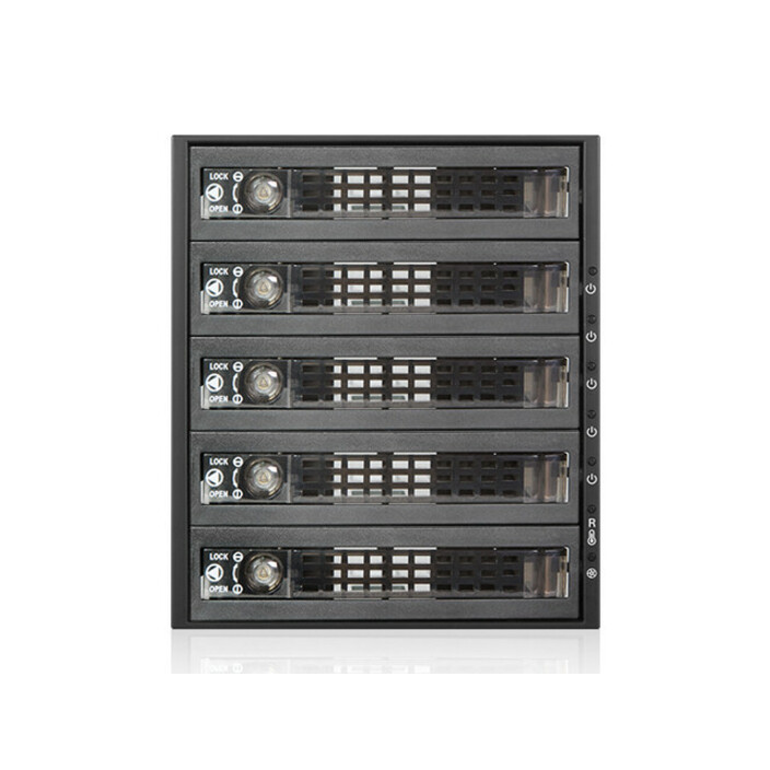 RAIDage BPU-350SATA-KL Drive Enclosure for 5.25" - 6Gb/s SAS, Serial ATA/600 Host Interface Internal - Black