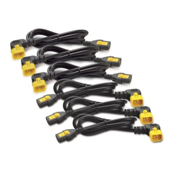 APC by Schneider Electric Power Cord Kit (6 EA), Locking, C13 to C14 (90 Degree), 1.2m