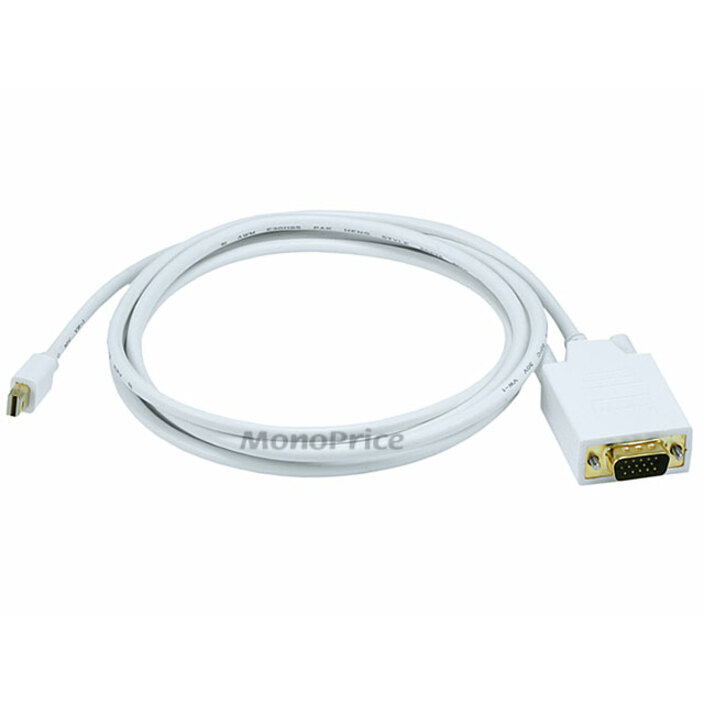Monoprice 6ft 32AWG Mini DisplayPort to VGA Cable - White