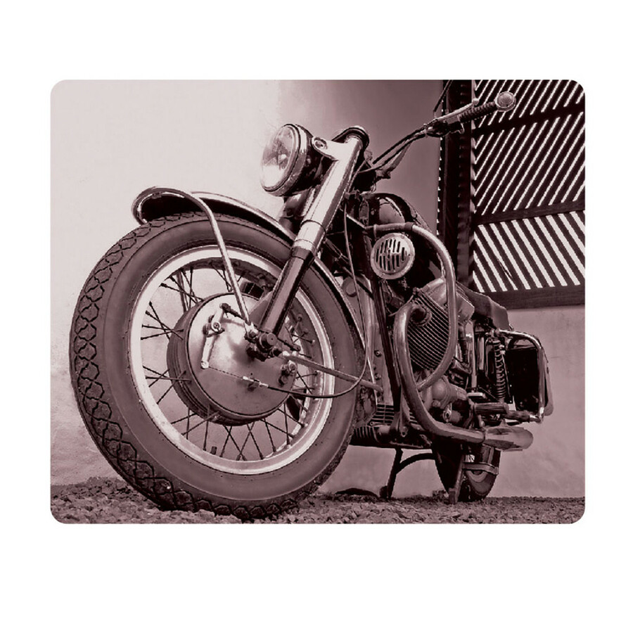 OTM Rugged Prints Black Mouse Pad, Motorcycle