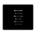 OTM Hipster Prints Black Mouse Pad, Shooting White Arrows
