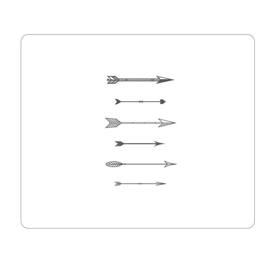 OTM Hipster Prints White Mouse Pad, Shooting Grey Arrows