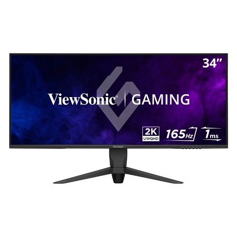 ViewSonic 34" 21:9 1440p 1ms 165Hz Gaming Monitor with FreeSync Premium, Eye Care, HDMI, DisplayPort and USB