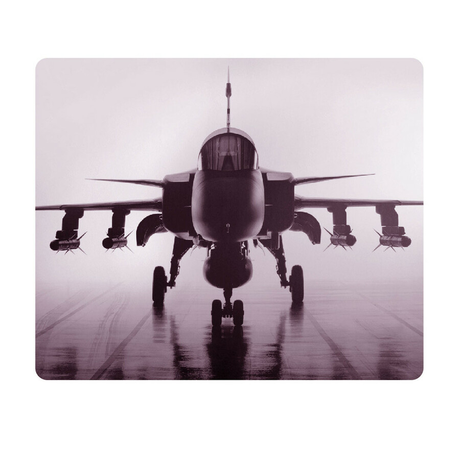 OTM Rugged Prints Black Mouse Pad, Airplane