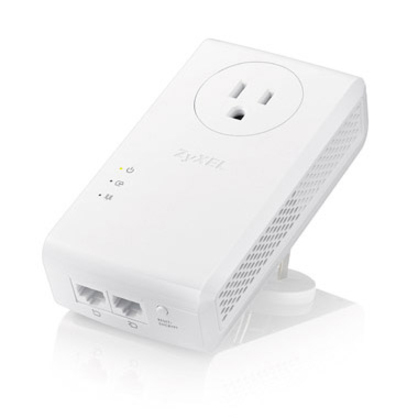 ZYXEL AV2000 HomePlug AV2 Powerline 2-port Gigabit Pass-Thru Ethernet Adapter