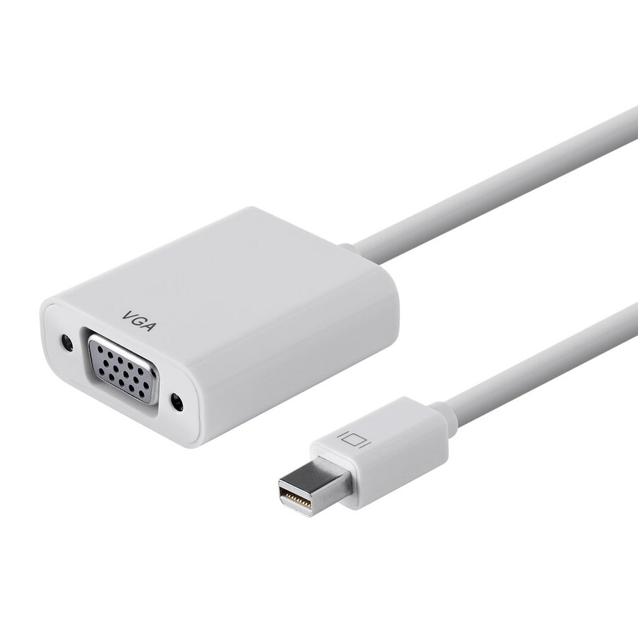 Monoprice Mini DisplayPort 1.2a / Thunderbolt to VGA Active Adapter, White