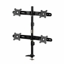 Amer Mounts Quad Monitor Grommet Mount Supports Flat Panel Sizes 15" to 24" AMR4P