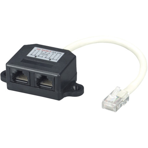 Black Box Cat.5e Cable Adapter Doubler - (1) RJ45 Male (2) RJ45 Female