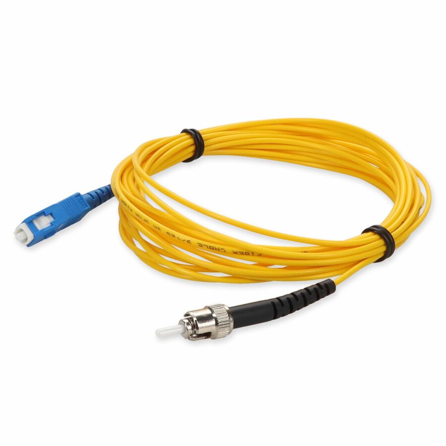 AddOn 10m ST to SC Yellow OS2 Simplex OFNR (Riser-Rated) SMF Fiber Patch Cable