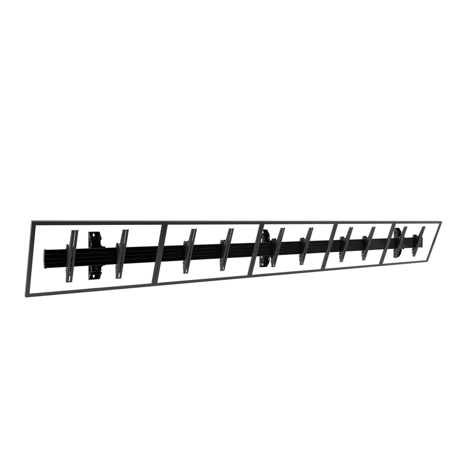 Chief Fusion Large 5x1 Menu Board Wall Mount - For Displays 40-55" - Black