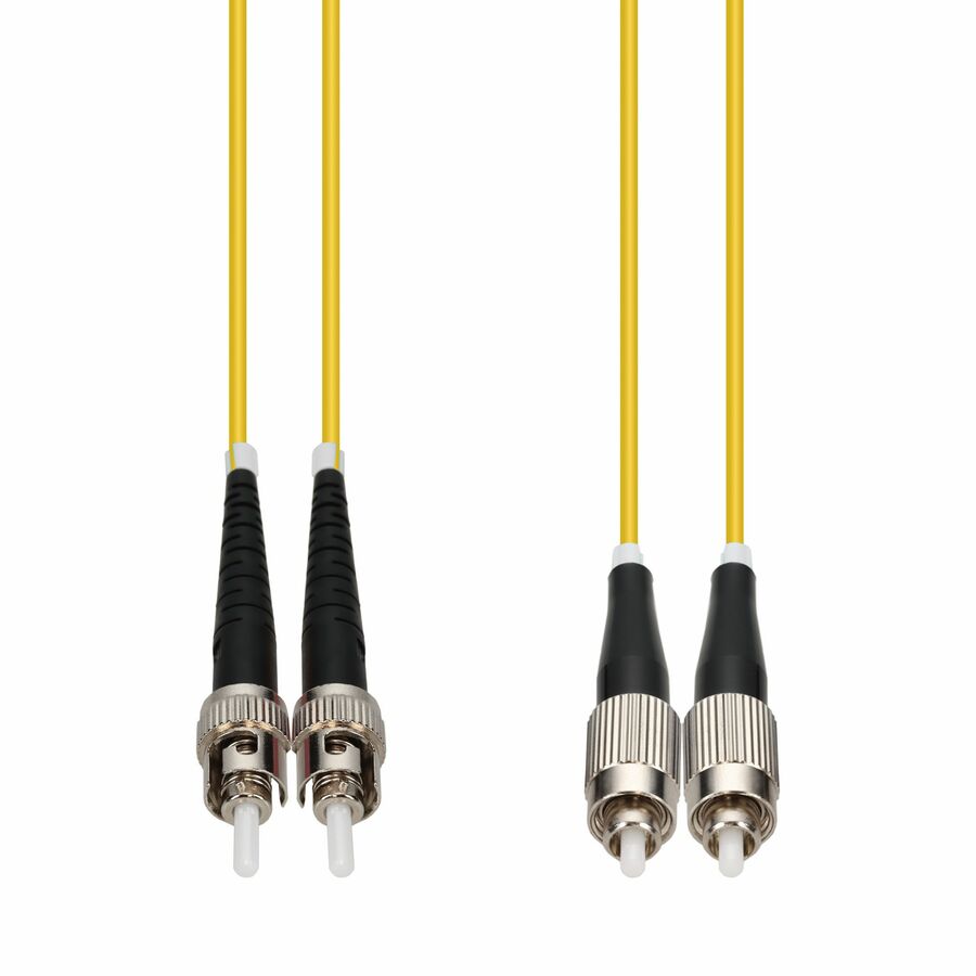 AddOn 1m ST to FC Yellow OS2 Duplex OFNR (Riser-Rated) SMF Fiber Patch Cable