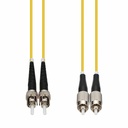 AddOn 1m ST to FC Yellow OS2 Duplex OFNR (Riser-Rated) SMF Fiber Patch Cable