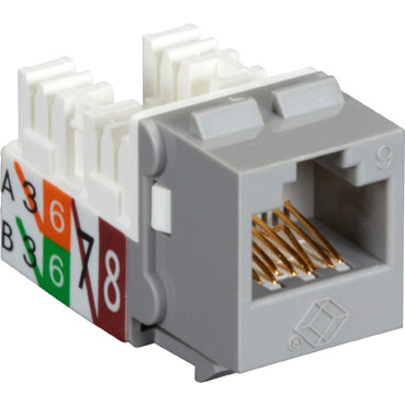 Black Box 25-Pack Gray Unshielded CAT6 Keystone Jack, 110 Punchdown, TAA