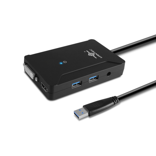 Vantec USB 3.0 Dual Video Display Adapter with 2 USB 3.0 Port