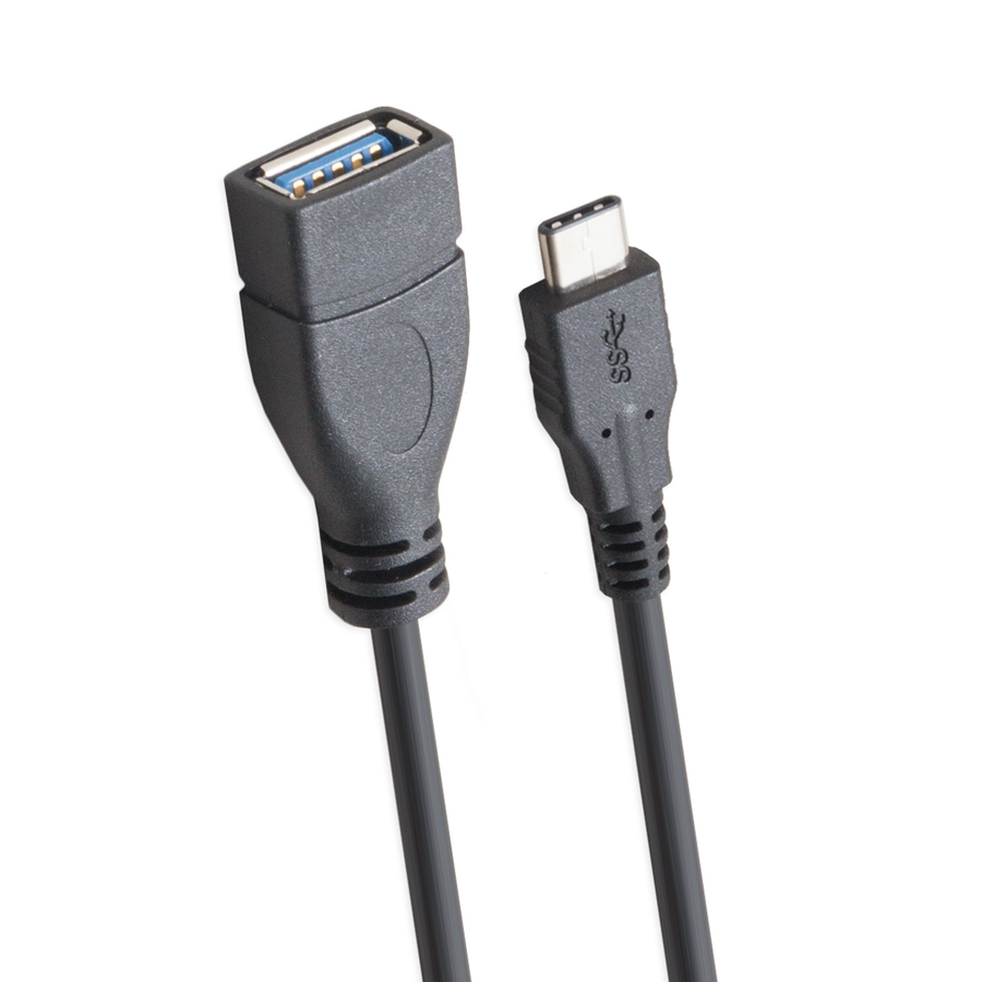 SYBA Multimedia USB 3.1 Type C (USB-C) Male to Type A Female Black 3 Feet Cable