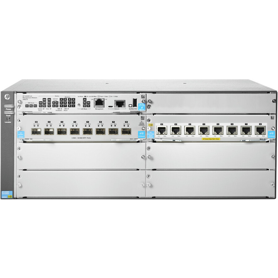 HPE 5406R 8-port 1/2.5/5/10GBASE-T PoE+/ 8-port SFP+ (No PSU) v3 zl2 Switch