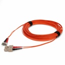 AddOn 20m ST to SC Orange OM1 Duplex OFNR (Riser-Rated) MMF Fiber Patch Cable