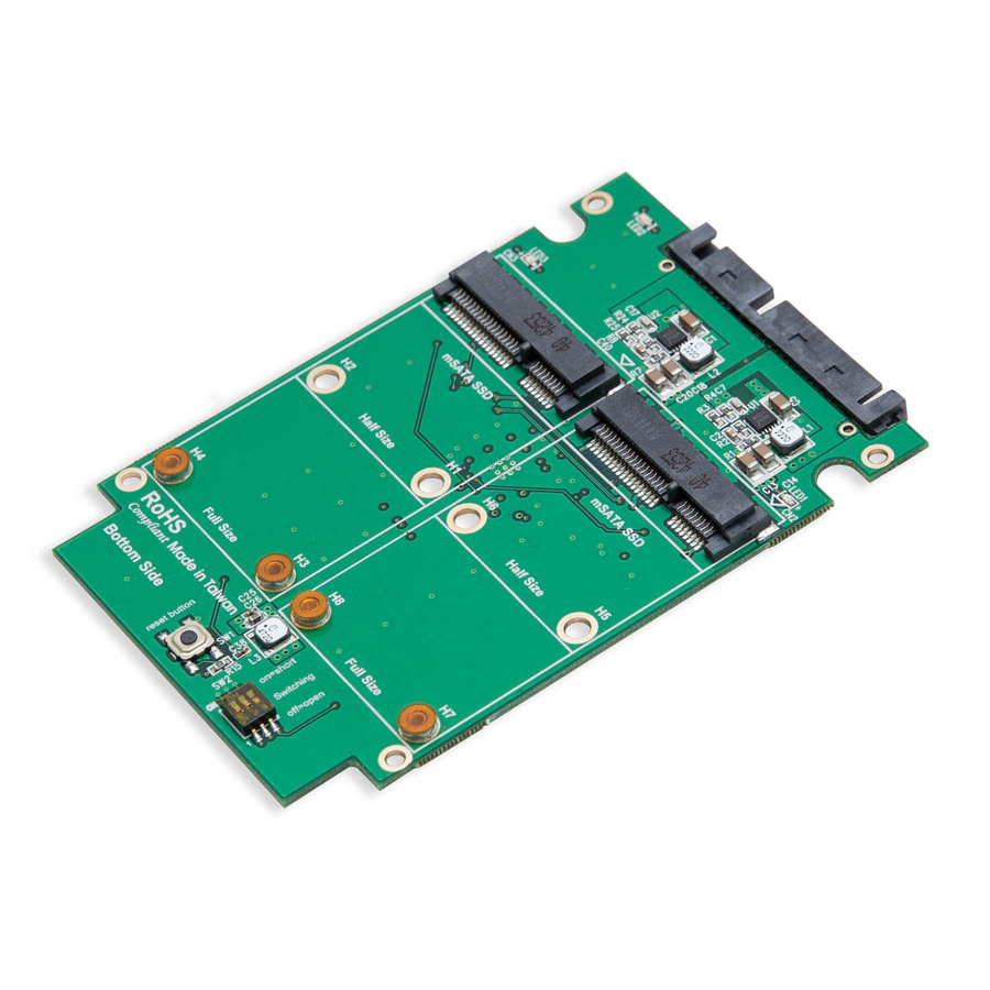 SYBA Dual mSATA SSD to SATA III RAID Enclosure with Complete Screw Set
