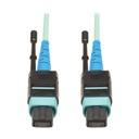 Eaton Tripp Lite Series MTP/MPO Patch Cable with Push/Pull Tab Connectors, 100GBASE-SR10, CXP, 24 Fiber, 100Gb OM3 Plenum-rated - Aqua, 3M (10 ft.)