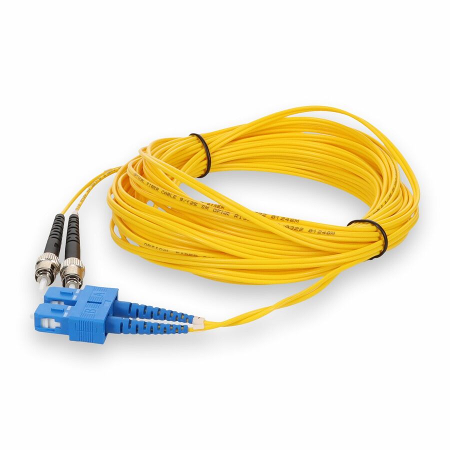 AddOn 8m ST to SC Yellow OS2 Duplex OFNR (Riser-Rated) SMF Fiber Patch Cable