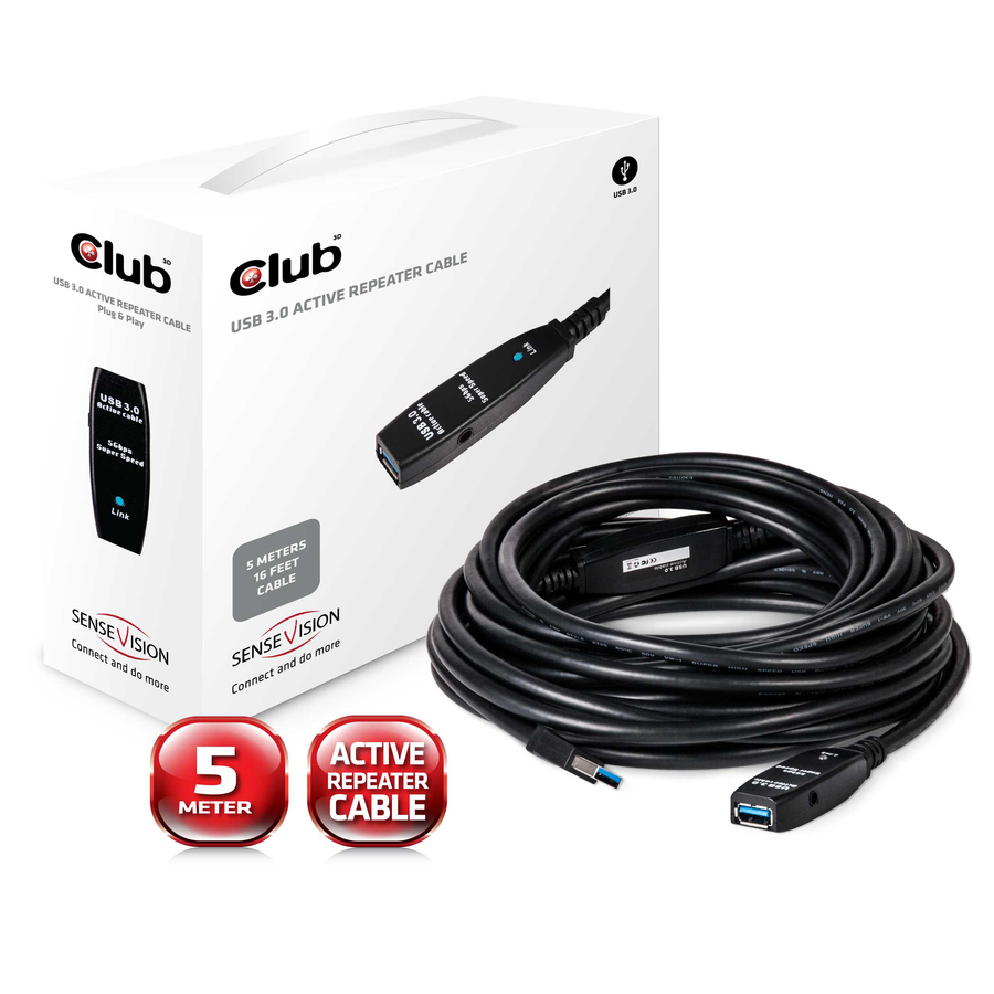 Club 3D USB 3.0 Active Repeater Cable 5 Meters