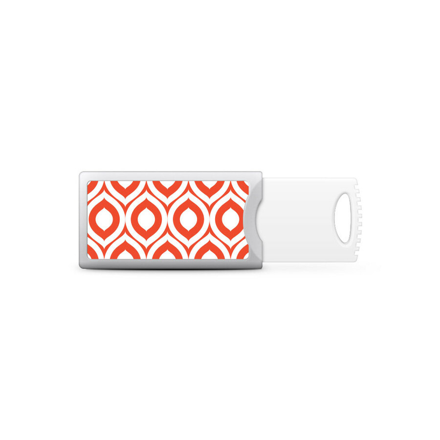 OTM 8GB Push USB 2.0 Elm Bold Collection, Red/Orange