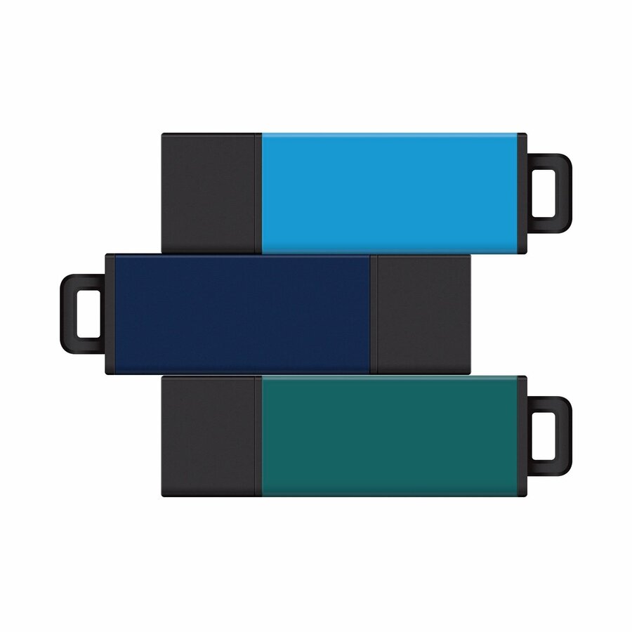 Centon 8GB USB 2.0 Pro2 3Pk (Aqua, Blue, Teal)
