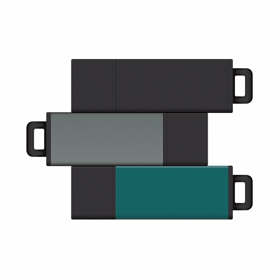 Centon 8GB USB 2.0 Pro2 3Pk (Black, Grey, Teal)